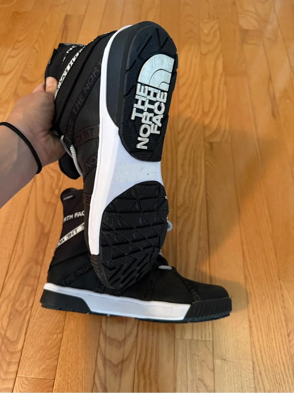 The North Face Black & White High-Top Winter Boots